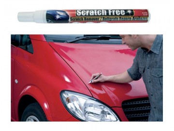 Скрейч Фри - это карандаш для маскировки царапин на корпусе машины, пылесос от прикуривателя с длинной насадкой и Полироль для торпеды производства США
